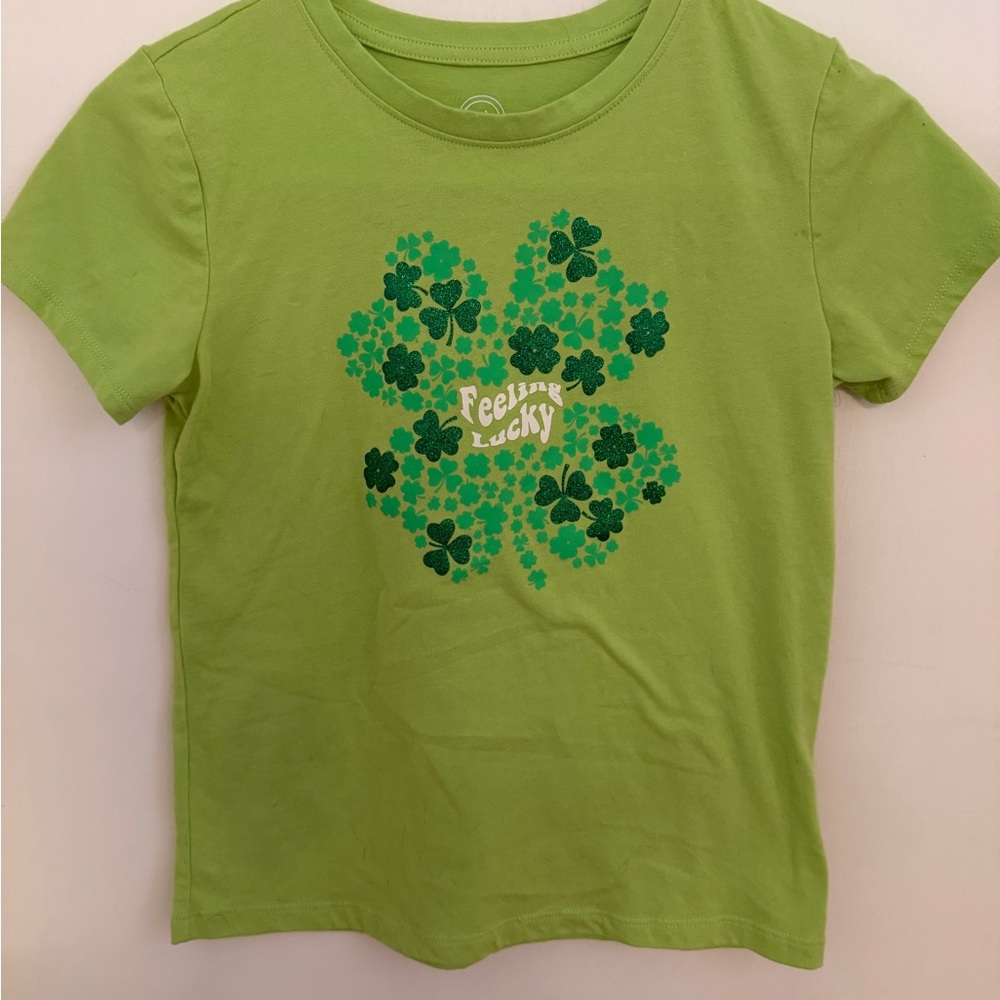 Wonder Nation Green Shamrock Kids Tee